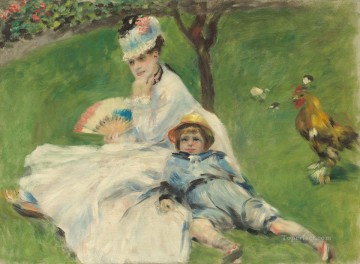 マダム・モネと息子ジャン・ピエール・オーギュスト・ルノワール Oil Paintings